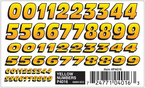 yellow numbers scenearama