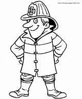Coloring Fireman Pages Kids Jobs Color People Printable Family Fire Safety Firemen Sheets Print Firefighter Colouring Community Sheet Helpers Clipart sketch template