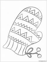 Coloring Christmas Mitten Pages Printable Color Winter Small Tree Search Getdrawings Coloringpagesonly sketch template