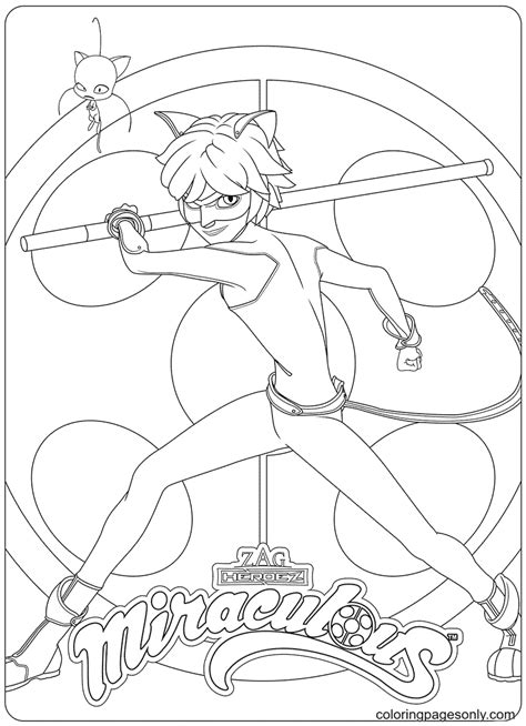 cat noir miraculous ladybug coloring page  printable coloring pages