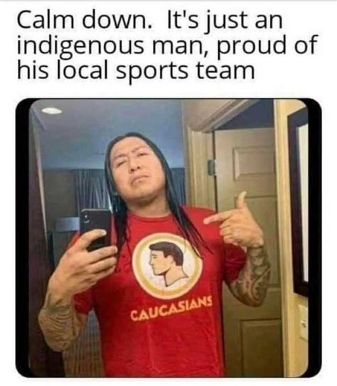 calm     indigenous man proud   local sports team