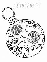 Christmas Coloring Ornament Pages Printable Kids sketch template