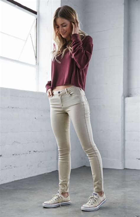 aoxiia — bone mid rise skinny jeansclick for more fashion trendy