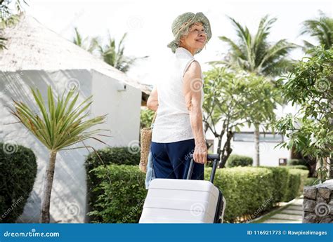 senior woman on vacation alone stock image image of chinese elderly