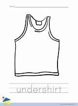 Undershirt Coloring Worksheet Clothes Worksheets sketch template