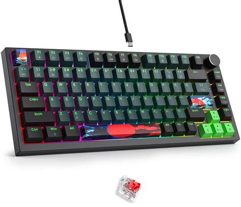 buy fogruaden wired  percent mechanical keyboard hot swappable red switch rgb backlit