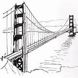 Bridge Drawing Golden Suspension Sketch Gate San Francisco Line Arch Sketches Julius Caesar Warriors Grandma Getdrawings State Logo Paintingvalley Vector sketch template