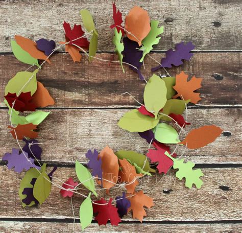 fall paper leaves garland  crazy craft lady