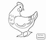 Coloring Chicken Hen Pages Kids Drawing Color Red Rooster Little Outline Printable Chickens Cartoon French Hens Cute Vector Usmc Sheets sketch template