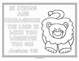 Coloring Bible Printable Joshua Strong Courageous Pages Worksheet Lessons Toddlers Church Template sketch template