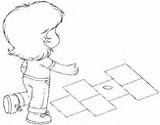 Hopscotch Coloring Coloringcrew Games Children Pages sketch template
