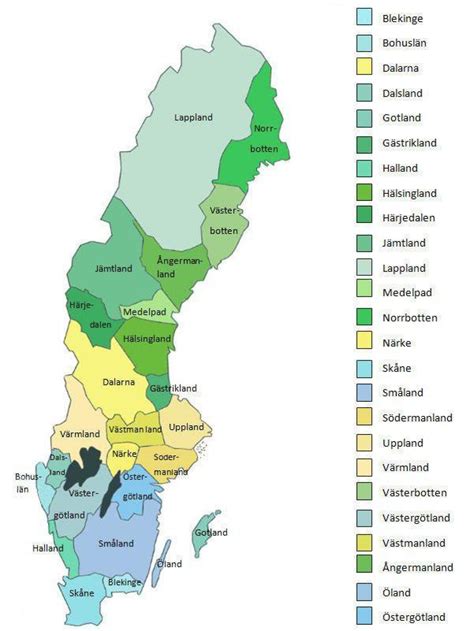 sweden provinces map map  sweden provinces northern europe europe
