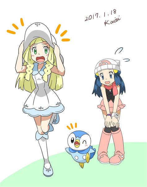 dawn meets lillie who runs from piplup pokémon sun and moon know your meme