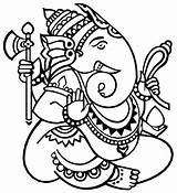 Ganesh Drawing Simple Getdrawings sketch template