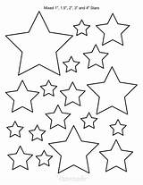Star Template Easy Printable Sizes Small Pattern Inch Large sketch template