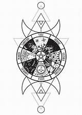 Wicca Tatouage 1001 Pentacle Wiccan Witches Figandthewasp sketch template