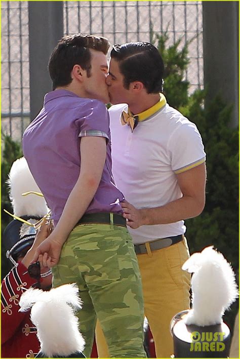 Chris Colfer And Darren Criss Kiss As Klaine For Glee