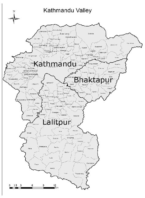 b map of kathmandu valley within the valley kathmandu