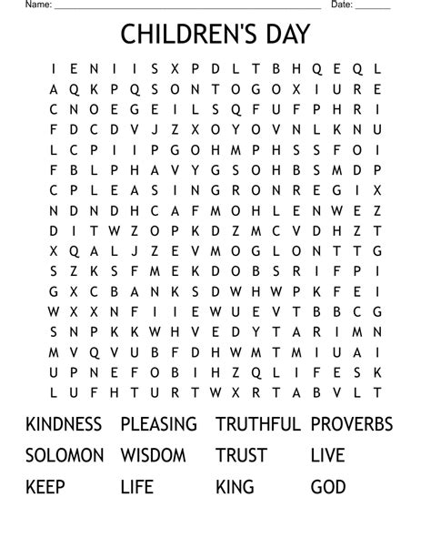 childrens day word search wordmint
