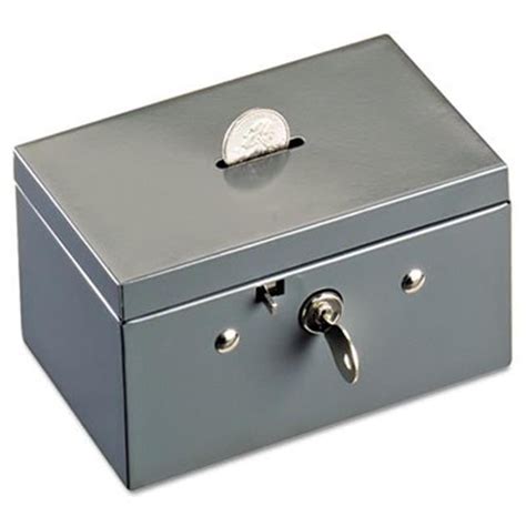 small cash box  coin slot disc lock gray walmartcom