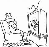 Watching Viendo Televisión Television Mirando sketch template