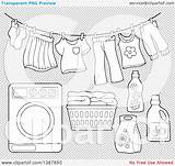 Washing Clothes Laundry Line Machine Detergent Lineart Illustration Basket Clipart Drying Background Air Royalty Vector Visekart Clip Transparent Regarding Notes sketch template