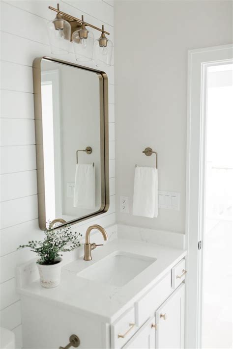 powder room inspo white vanity bathroom gold bathroom