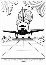Landing Shuttle Space Coloring sketch template