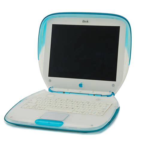 blue apple ibook laptop modernica props
