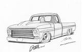 Drawings Truck Trucks Car Cars Lowrider Drawing Coloring Pages Cool F250 Sketch Ford Pickup F100 Clipart Colouring Cliparts Archive Fordification sketch template