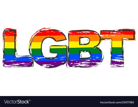 Word Lgbt With Rainbow Pride Flag Under It Vector Image