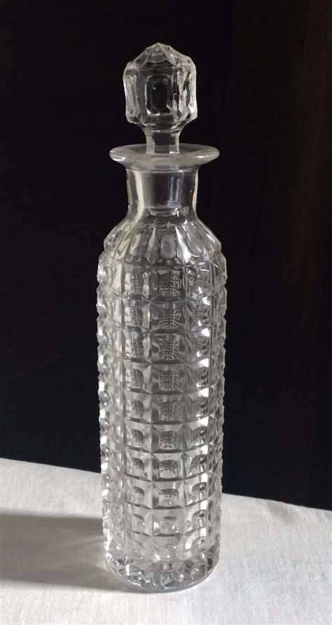 Eapg Thumbprint Block Pattern Decanter Made By Columbia Glass Co