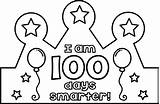 100th Smarter Hundred Crowns Preschool 100s Cliparts Freebies sketch template