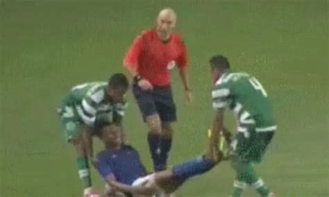 Nani S Attempt To Lift Injured Sporting Lisbon Opponent Off The Pitch