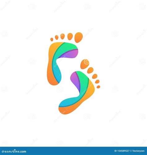 foot logo design vector abstract colorful sign stock vector