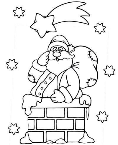 santa  chimney coloring page  kids topcoloringpagesnet