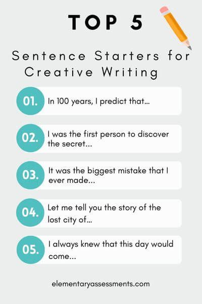 great sentence starters  creative writing