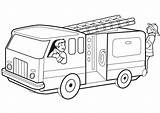 Fire Truck Coloring Printable Firemen sketch template