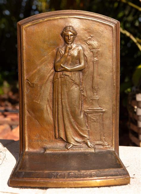 classical bronze bookends  science  knowledge  stdibs