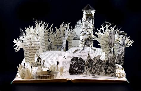 jamie hannigan makes detailed paper sculptures only using the pages of
