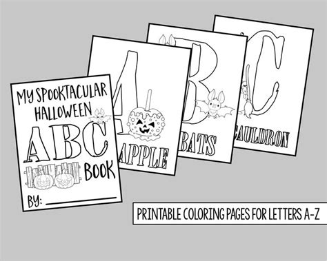 printable halloween abc coloring pages  kids  letters etsy