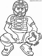 Receveur Catcher Phillies Accroupi Balle Coloriages sketch template
