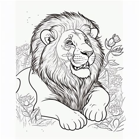 realistic lion coloring page lulu pages