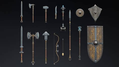 nordic fantasy weapon set  model  zilbeerman