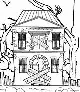 Haunted House Coloring Pages Scary Kids Color Print sketch template