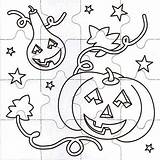 Halloween Jigsaw Coloring Puzzles Theme Sheet sketch template