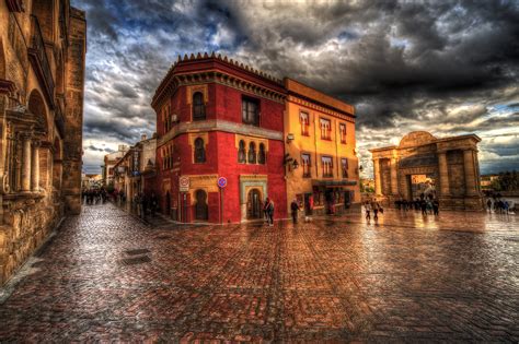 spain houses hdr street clouds cordoba andalusia cities wallpapers hd desktop
