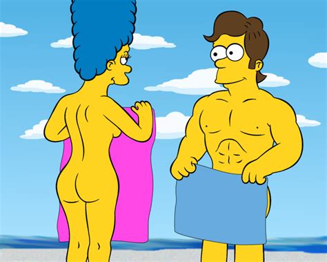 rule 34 ass beach canon couple color day female homer simpson human male marge simpson nipples