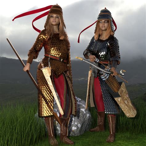 royal scythian armor  genesis  female  models  daz studio