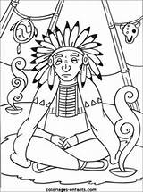 Coloring Indiens Les Coloriages Indian Cow Dessins Indianen Powhatan Et Cowboy Kleurplaten Totem Pages Boys Native sketch template